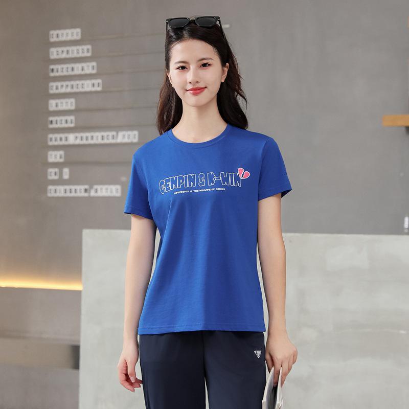 Spring-Summer Women's Casual Crew Neck Short Sleeve Solid Color Loose T-Shirt