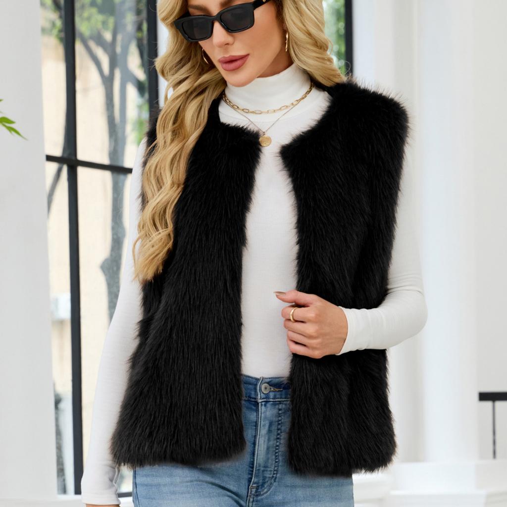 Μοντέρνο Γυναικείο Αμάνικο Γιλέκο με Λαιμόκοψη V