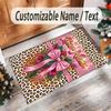 Leopard Theme Crystal Velvet Floor Rug Personalized Custom Name Text Warm Carpet Home Decoration