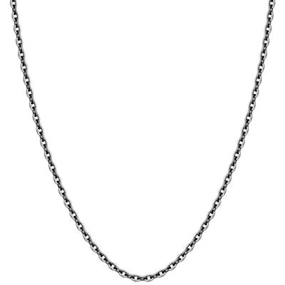[Shinjuku Gin No Kura] Smoked Azuki Chain, Length 40-60cm (50cm), Width 2.1mm, Thin, Sterling Silver 925 Necklace, Men's, SV, Chain Only