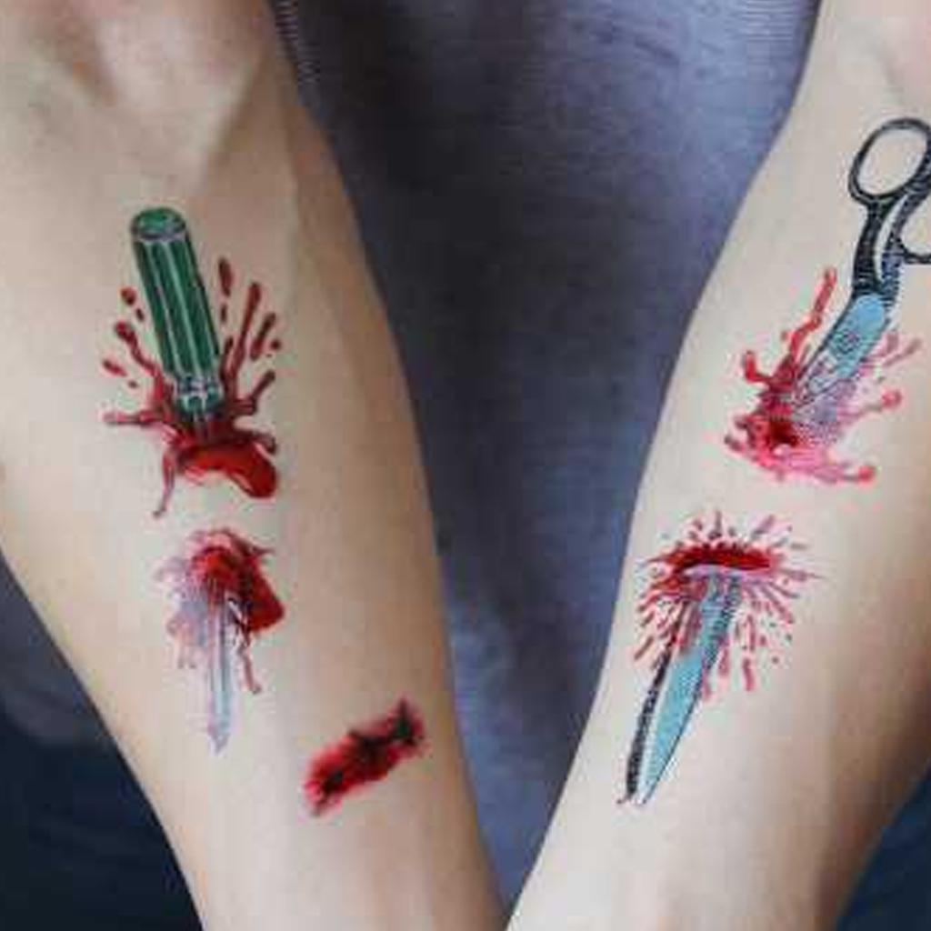 Koupit Zombie Scars Tattoos Stickers With Fake Scab Blood Special 
