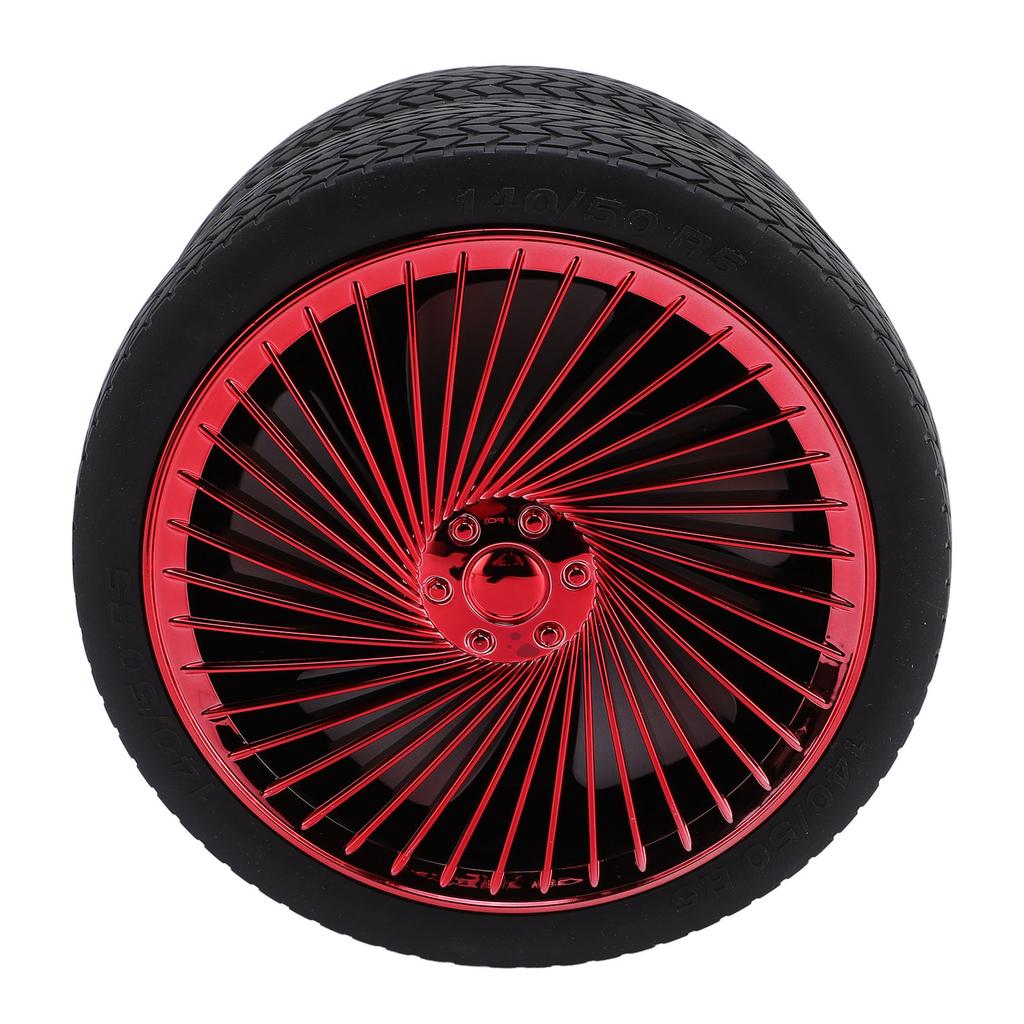 Mini Tire Fan 3 Wind Speeds Vintage Night Light Rechargeable Foldable Table Cooling Fan for Office