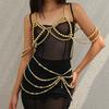 Sexy Vacation Style Imitation Pearl Bra Clothing Chain, Nightclub Style Bikini Chain Body Chain Women