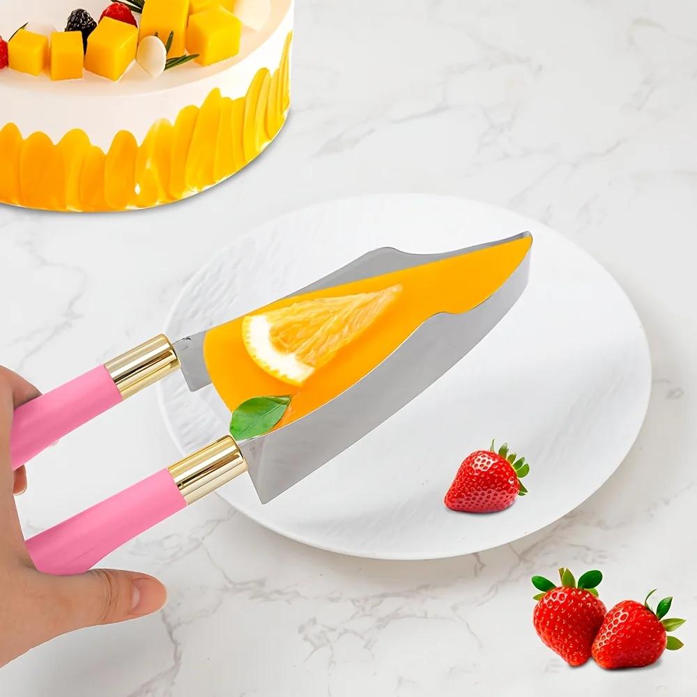One Piece Stainless Steel Cake Slicer - Creative Cake Slicer Pastry Slicer Pizza Pie Slicer - Convenient Kitchen Tool