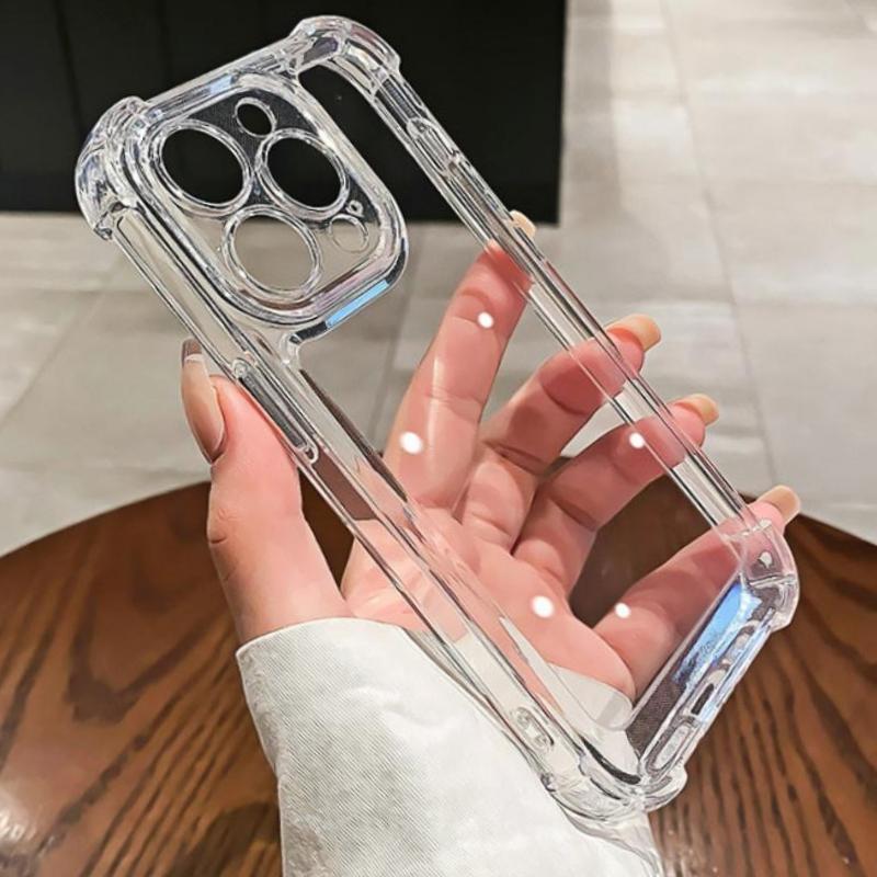 Shockproof Silicone Clear Phone Case For iPhone 17Air 15 16e 13 11 12 14 Pro Mini Lens Protection Back Case For iPhone 17Pro Max XS MAX X XR 14Puls 8