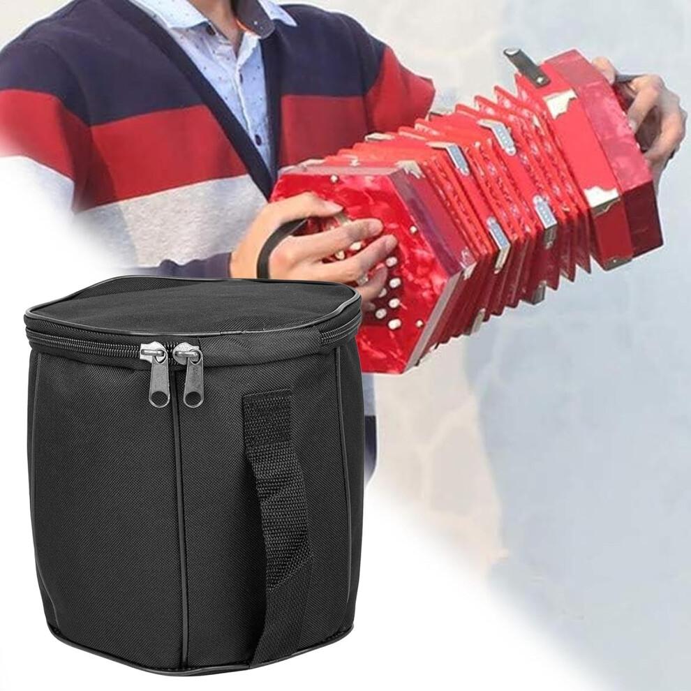 Waterproof Oxford Accordion Case with Shoulder Straps, Padded Black Storage Bag for Travel