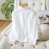 Lapel Long-sleeved Shirt for Women In Summer New Style Small Work Top Design Sense Shirt