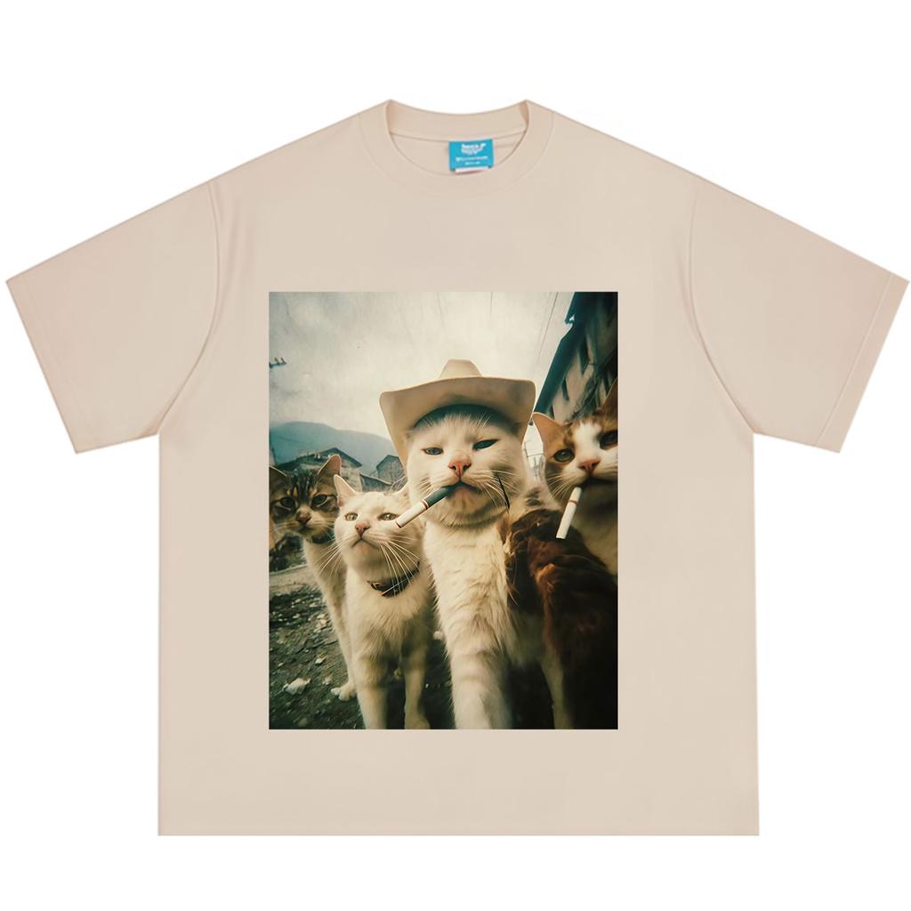 Funny Cat Meme Tshirt Unisex Unisex Hiphop Punk Tshirts Shortsleeved Fashion Loose Casual Cotton Summer Oversized Tshirts