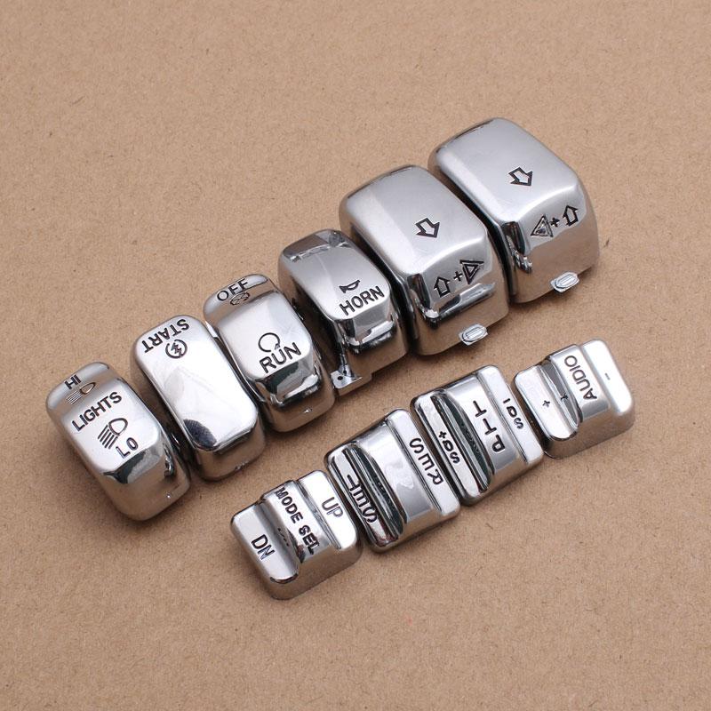 Chrome Switch Housing Cover+10 Caps for Harley 883 XL1200 Road for King/Electra Glide for Harley Electra Glide Road Glide new