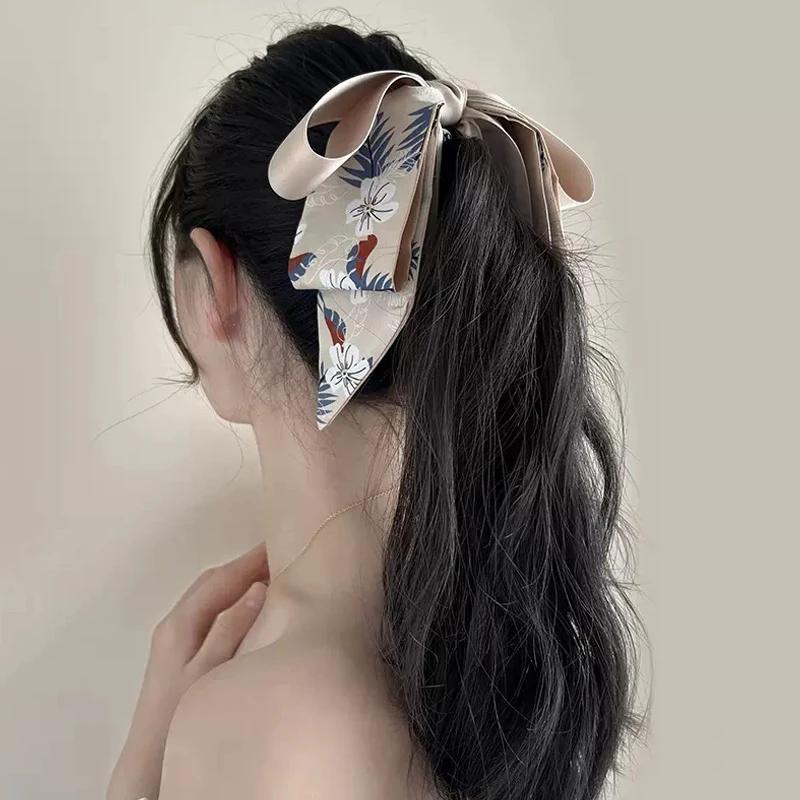 Versatile Ribbon Bow Hair Claw, Stylish Banana Clip Headdress, Elegant Vertical Hairpin for Women