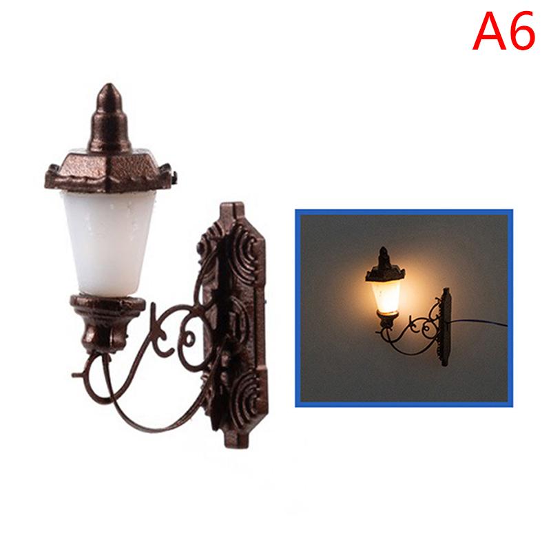 1:87 Miniature Led Lamppost Wall Light Model Diy Micro Landscape Architectural