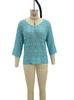 Spring/Summer 2025 Crochet Hollow Seven-Sleeve Off-the-Shoulder Pullover Sweater for Women