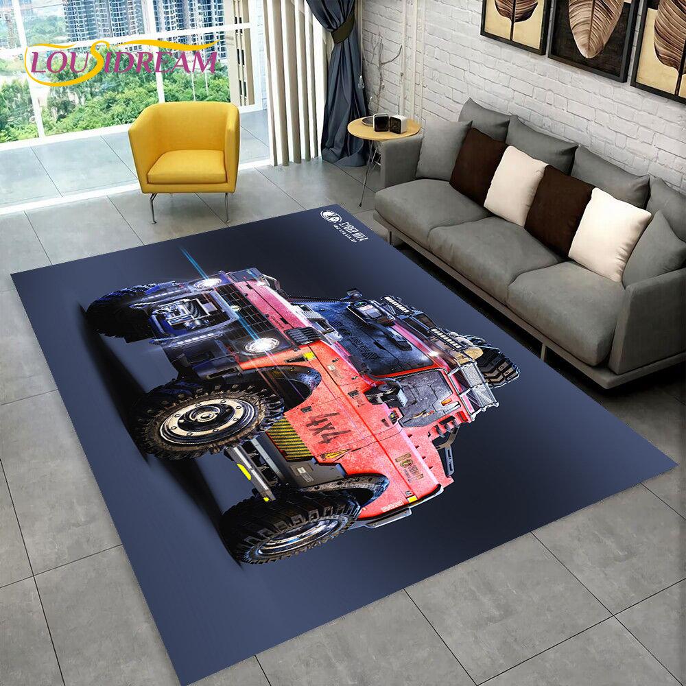 

Киберпанк спортивный автомобиль внедорожник мультяшный коврик, ковер для гостиной спальни диван украшение коврика, нескользящий напольный коврик 200x160cm(78x62in)