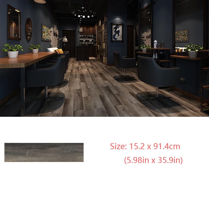 Self-Adhesive Wood Grain Floor Wallpaper Waterproof Wall Sticker Bedroom Living Room Toilet Kitchen Home Decor Floor Sticker