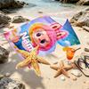 Custom Name Personalized Labubu Print Beach Towel, for Trip Camping Beach Party Home Decor, Birthday Gift for Family & Friends