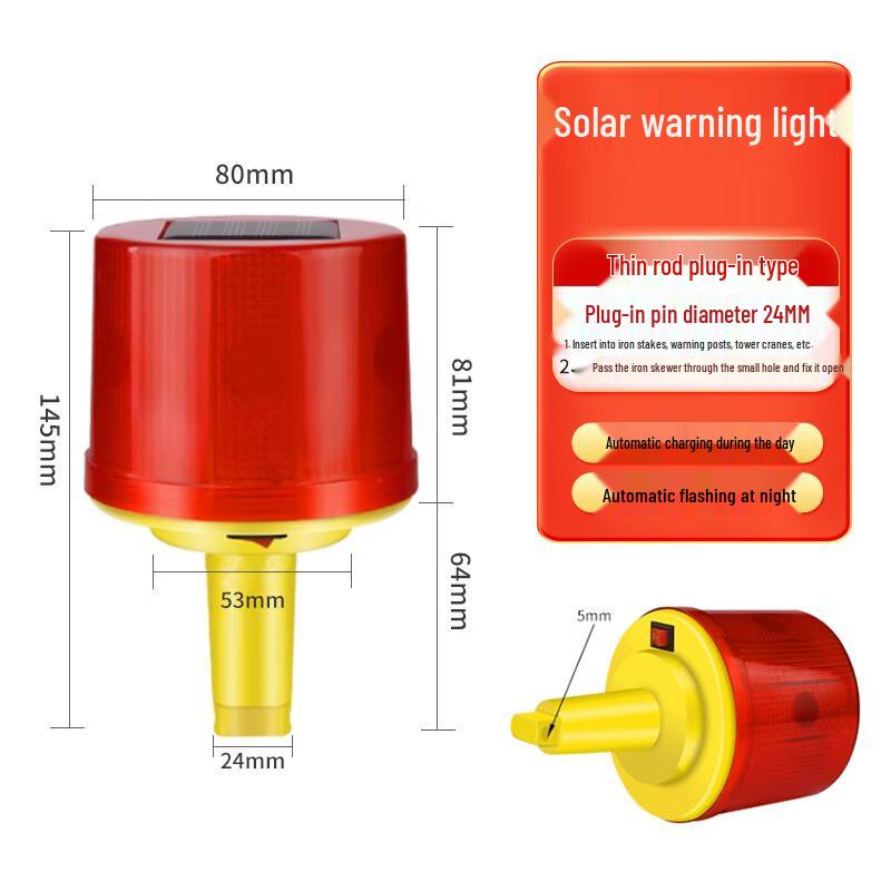 Solar Road Construction Warning Strobe Light 2-Pack