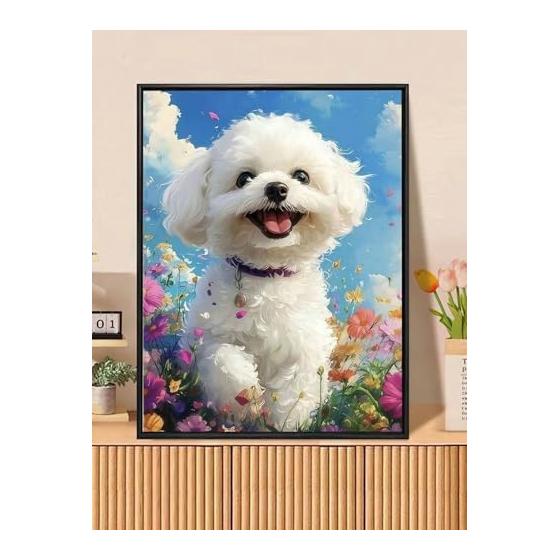 Diamond Art Puppy 30X40cm Bead Art Round Beads Mosaic Art Kit Popular DIY Handmade Craft Present Decoration