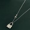 Korean fashion 925 Sterling Silver stunning Lock lovely necklace for women wedding party Anniversary gift streetwear jewelry