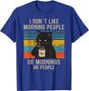 I Hate Morning People and Mornings and People Coffee Cat T-Shirt Graphic T Shirts for Men Women Teens Casual Cotton Daily