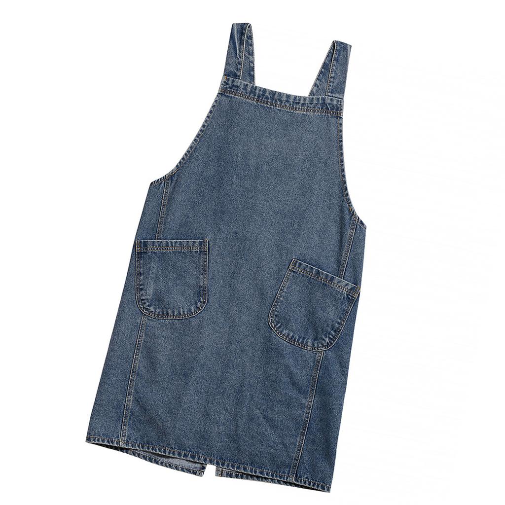 Versatile Denim Apron for Home Chefs Easy Care and Breathable Fabric Cotton Denim Apron for Cooking and Cleaning
