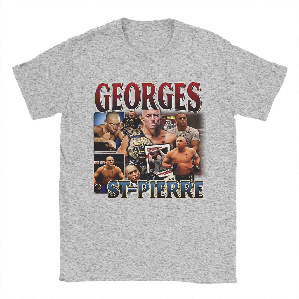 Georges St Pierre T-Shirts für Herren Baumwolle Neuheit T-Shirt Rundhals T-Shirt Kurzarm Oberteile Grafisch Bedruckt