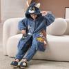 Set Pijamale Flanel Copii Băieți Fete Cald Mânecă Lungă Bluza Și Pantaloni Îmbrăcăminte de Noapte Iarnă Acasă Îmbrăcăminte de Noapte