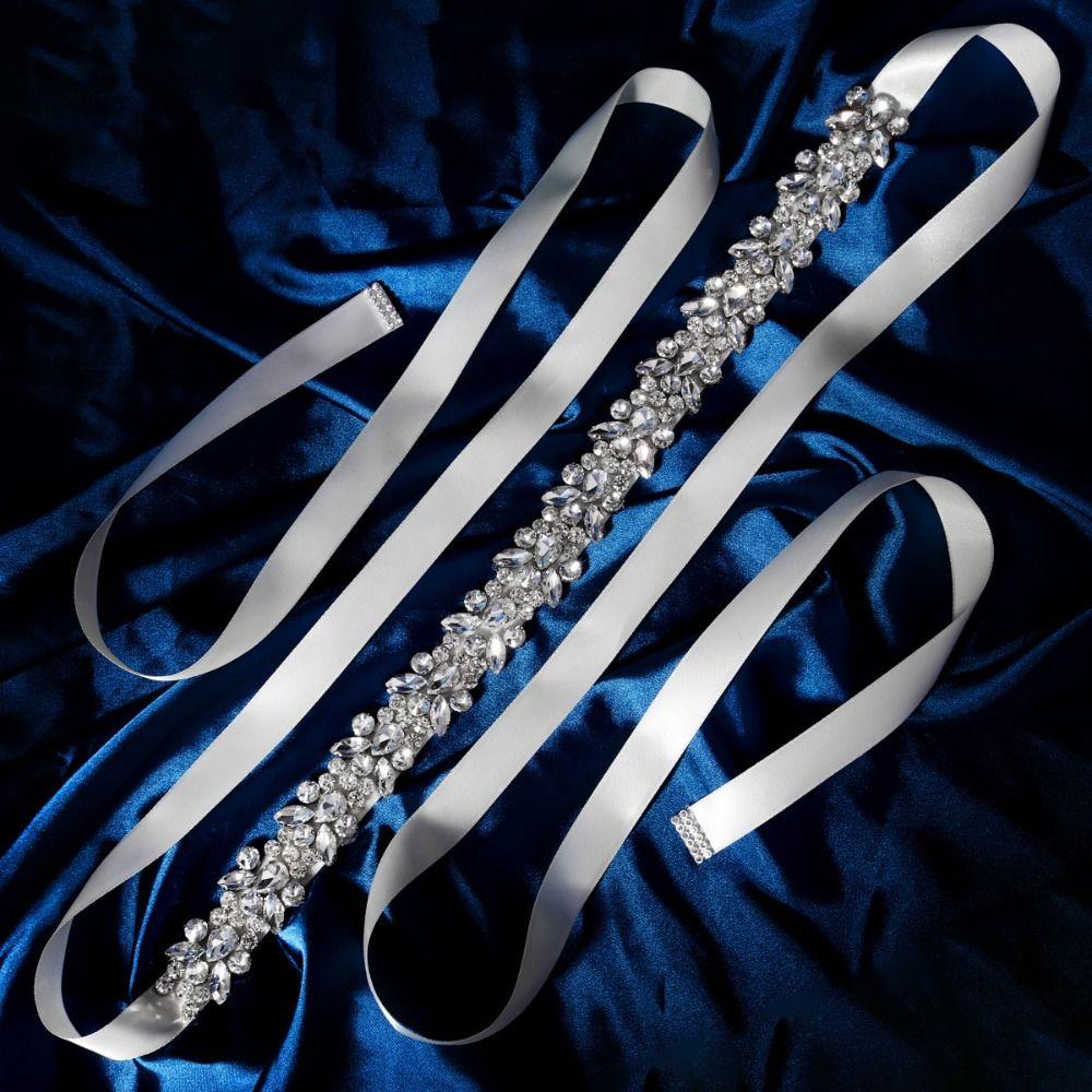 Satin Bridal Belt Crystal Pearls Prom Dress Belt Bridal Sashes Dress Belts for Women