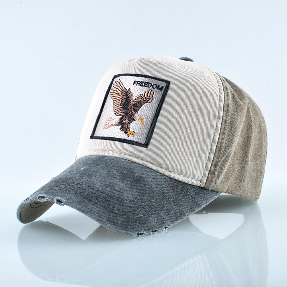 Cap With Embroidery Animals Patch Men Snapback Hip Hop Dad Hats Women Four Seasons Adjustable Visor Cap Vintage Denim Baseball Minimalist