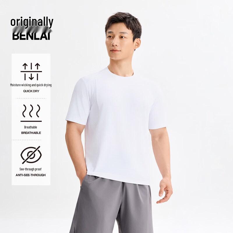 

BENLAI Men s Quick-Dry Round Neck Short Sleeve T-Shirt M
