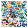 50 Sea Turtle & Marine Life Stickers - Waterproof Cartoons for Thermos Cups & Notebooks