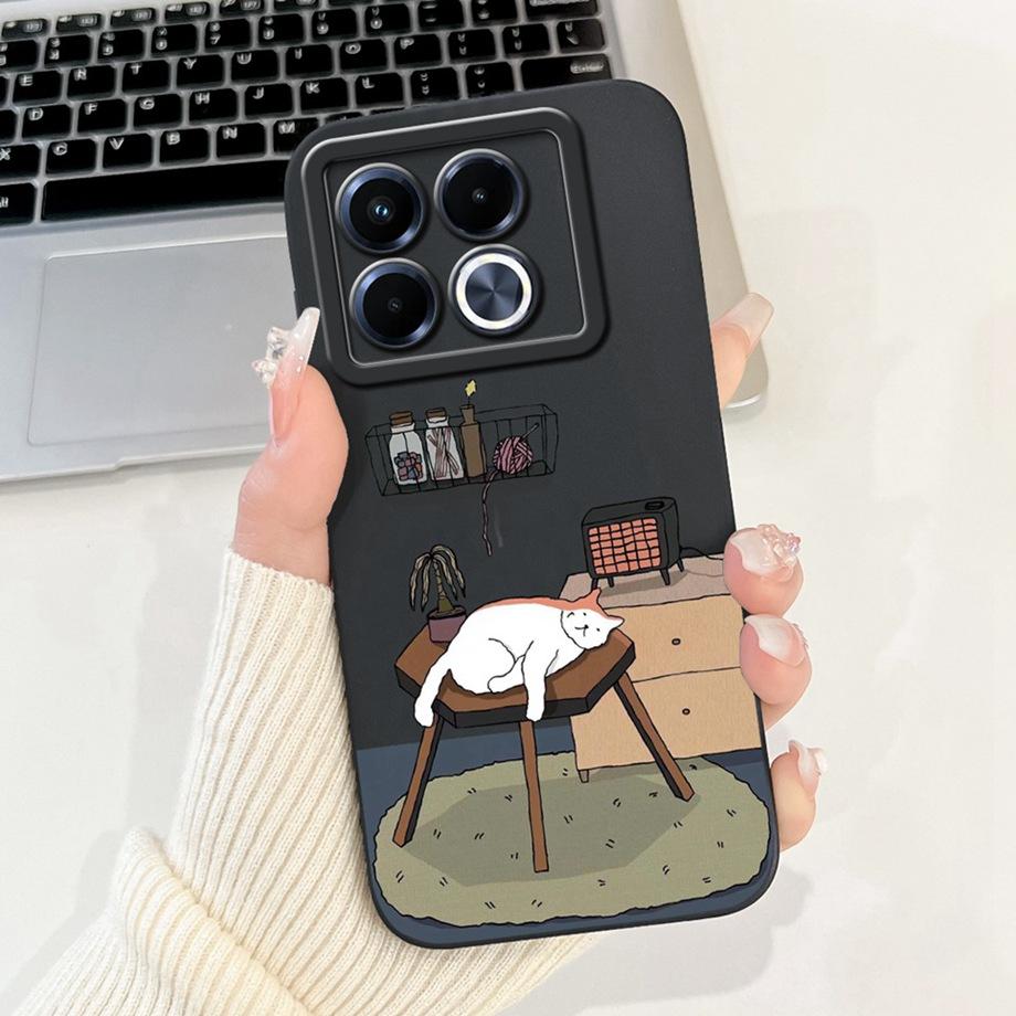 Für Infinix Note 40 5G X6852 Handyhülle Silikon Weiche Rückabdeckung Für Infinix Note40 X6851 Bumper Drachen Katze Blume Schmetterling Tasche