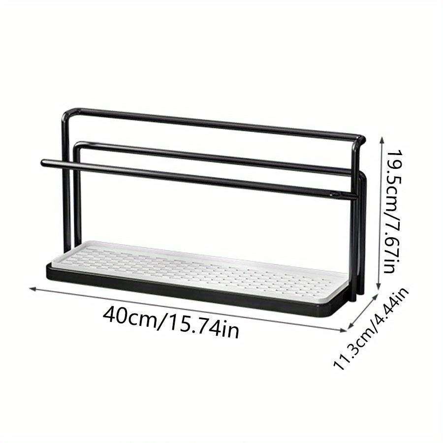 2-Tier Cup Mug  Drying Rack Kitchen Countertop Drainer with Drainboard Utensil Holder Rust-Proof Dish Mug Drying Storage Shelf