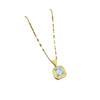 Light Luxury Full Diamond Micro-Inlaid Zircon Square Classic Wind Necklace Copper Electroplated Real Gold Pendant