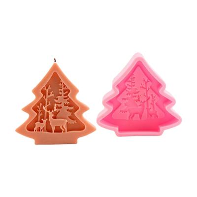 Christmas Tree Silicone Mould for Candle Soap Ice Cubes Making Withstands High Temperatures