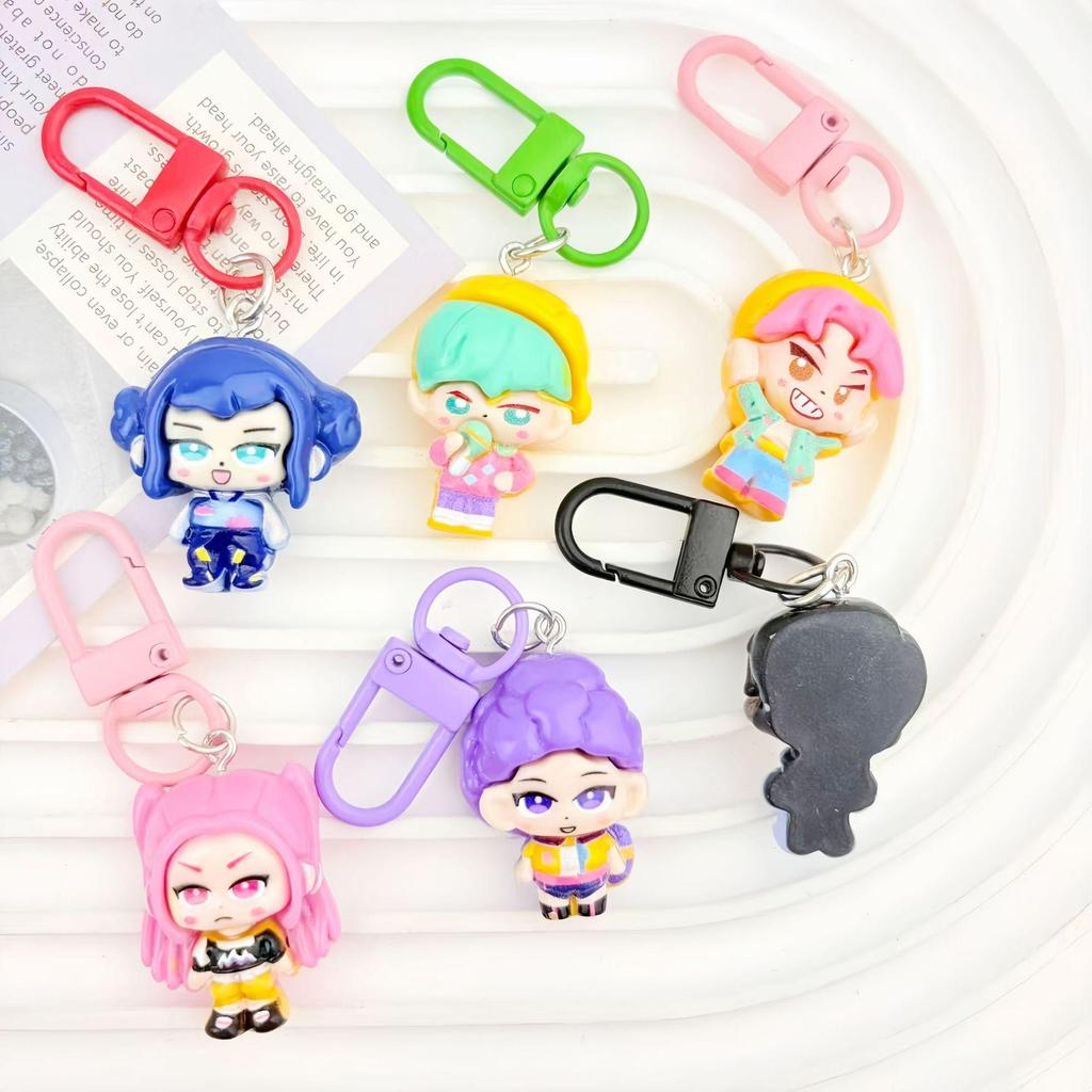 Adorable Anime Demon Hunter Girls Keychain Pendant for Bags and Best Friends