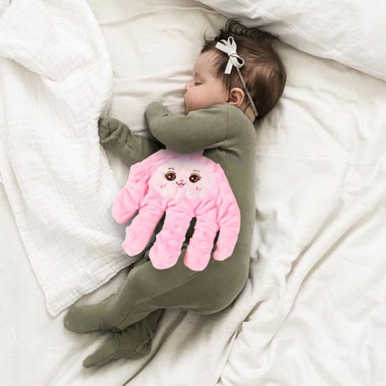 Baby Schnuller Handfläche Plüsch Beruhigende Handfläche mit sanftem Klopfen Fernbedienung Weiches Säuglings Beruhigungsspielzeug Schlafhilfe für Neugeborene Mädchen Jungen