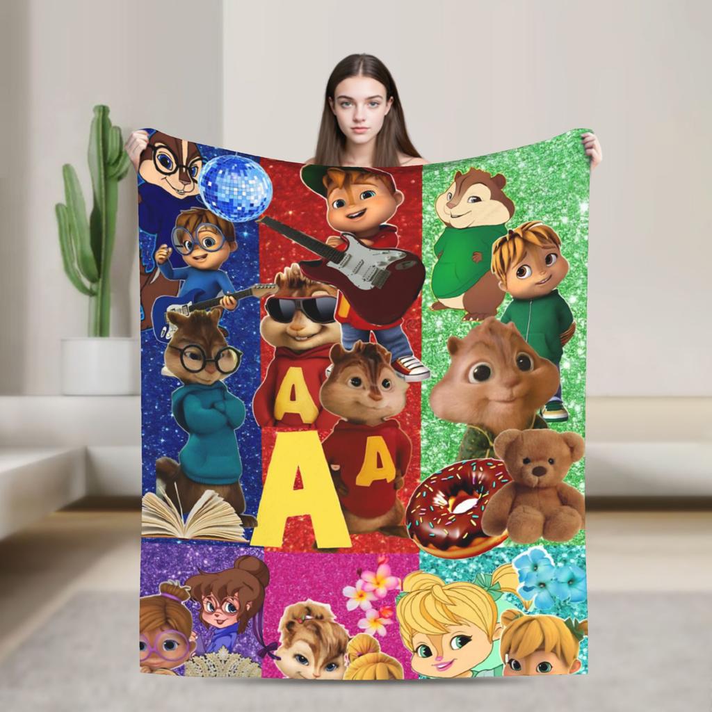 Alvin and the Chipmunks Blanket Multi-size Cozy and Lightweight  Throw Blankets for Couch Sofa and Bed