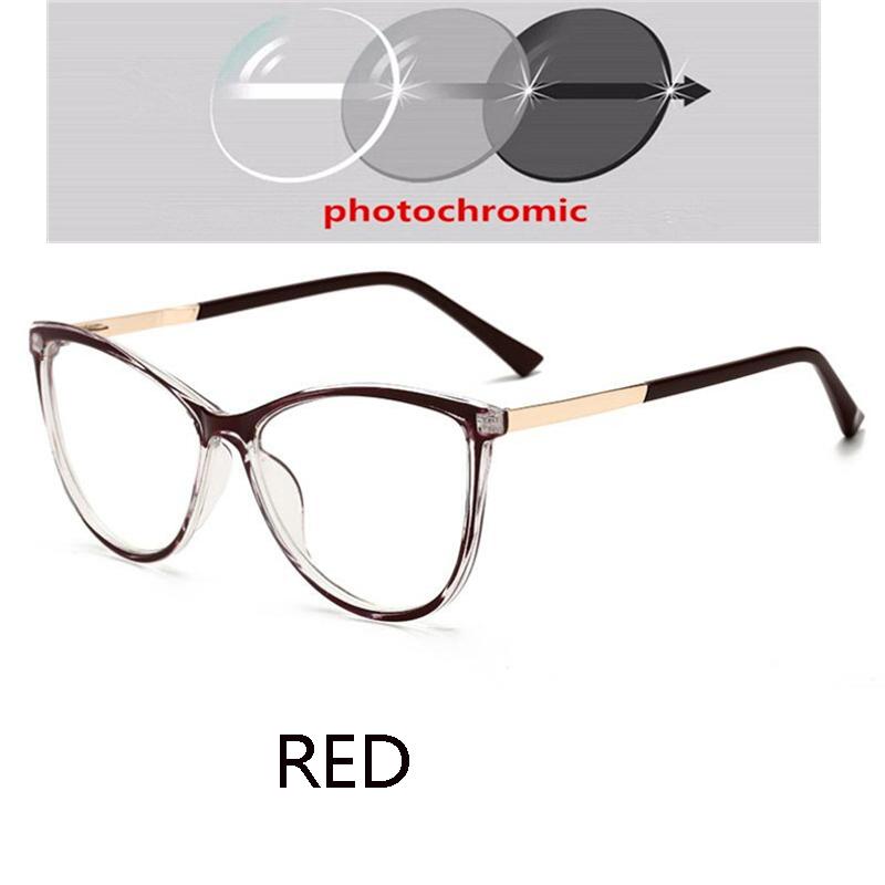 Blu-ray Blocking Cat Eye Nearsighted Eyeglasses Fashion PC Oval Prescription Spectacle 0 to -6.0 for Women Men