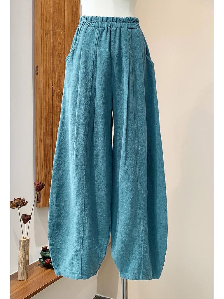 Women's Spring/Summer Zen Retro Cotton Linen Lantern Pants