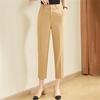 Jianhu Women's High-Waist Straight-Leg Cropped Casual Pants