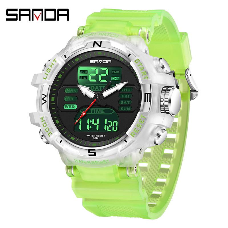 Часы SANDA Спортивные уличные Водонепроницаемые Многофункциональные Светящиеся Будильник — фото 21