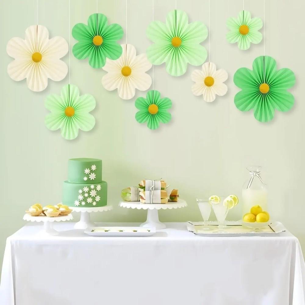 9 ks/sada DIY papírový vějíř květina růžové papírové vějíře narozeniny miminko svatební oslava dekorace