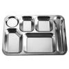 304 Stainless Steel Rectangular 6-Compartment Meal Tray