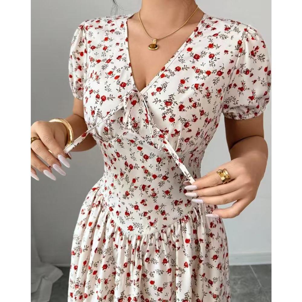 Summer New Floral Print Long Dress Dress Women S