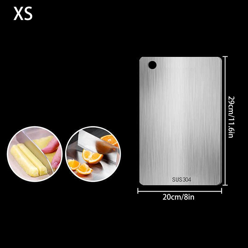 

Разделочная доска из нержавеющей стали, утолщенная, антибактериальная, устойчивая к плесени, доска для замешивания теста, кухонная разделочная доска для фруктов и овощей XS