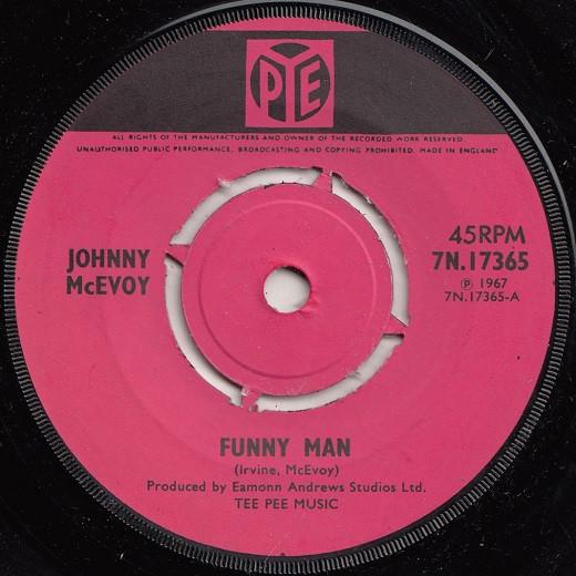 

7inch Record JOHNNY MCEVOY - Funny Man 7N17365 Pye Records 1967 UK Folk Used