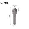 Drill Bit Router Bits Shank V Groove 1/4inch 6.35mm