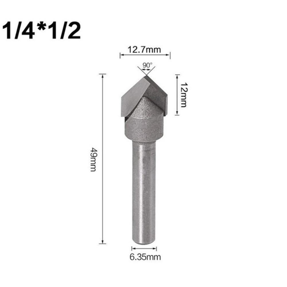 Drill Bit Router Bits Shank V Groove 1/4inch 6.35mm