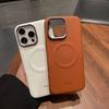 Suitable for The IPhone16 with A Lychee Peel Texture Phone Case, N52 Strong Magnetic Attraction, IPhone16 Pro with A Lens Ring, Business Hard Case