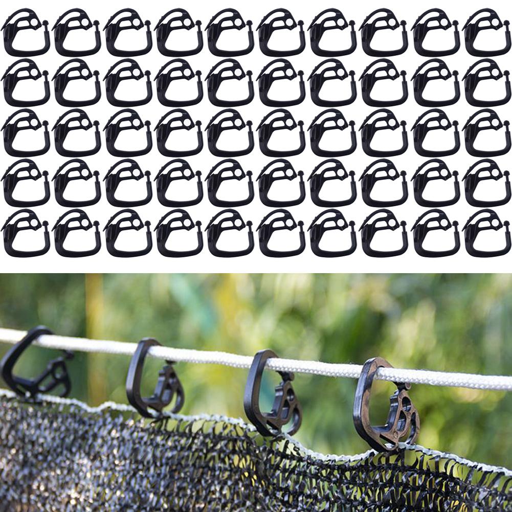 10/20/50pcs Shade Clips Hooks Shade Cloth Clamps Wire Mesh Fixing Black Fence Netting Clips Hanging Practical High Quality